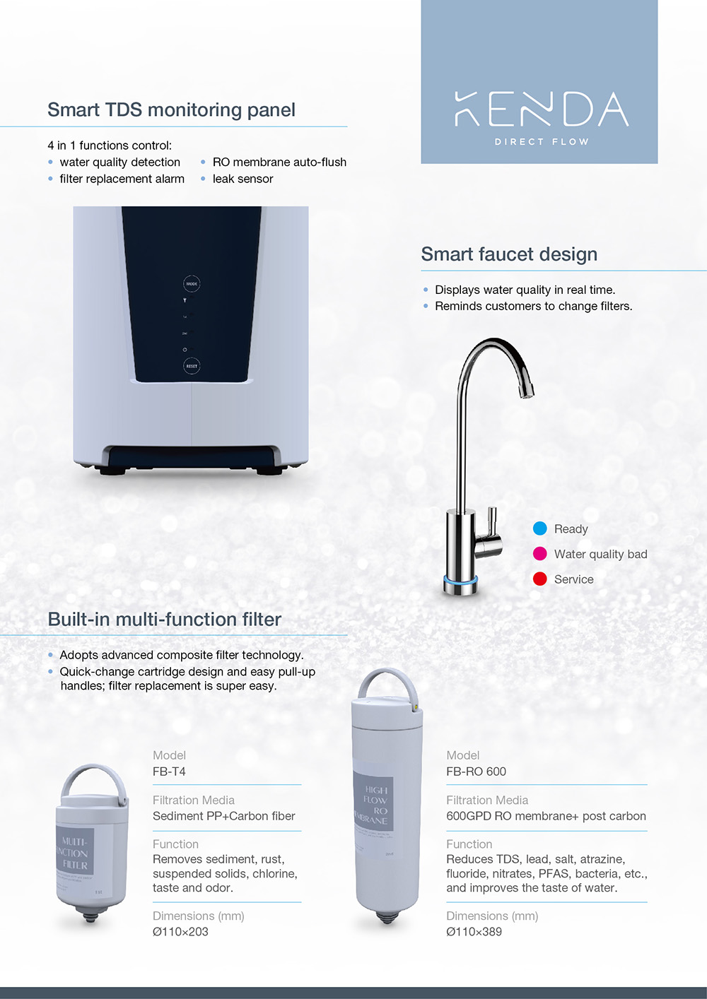 CDA-DM Direct Flow Tankless RO Water Filter System