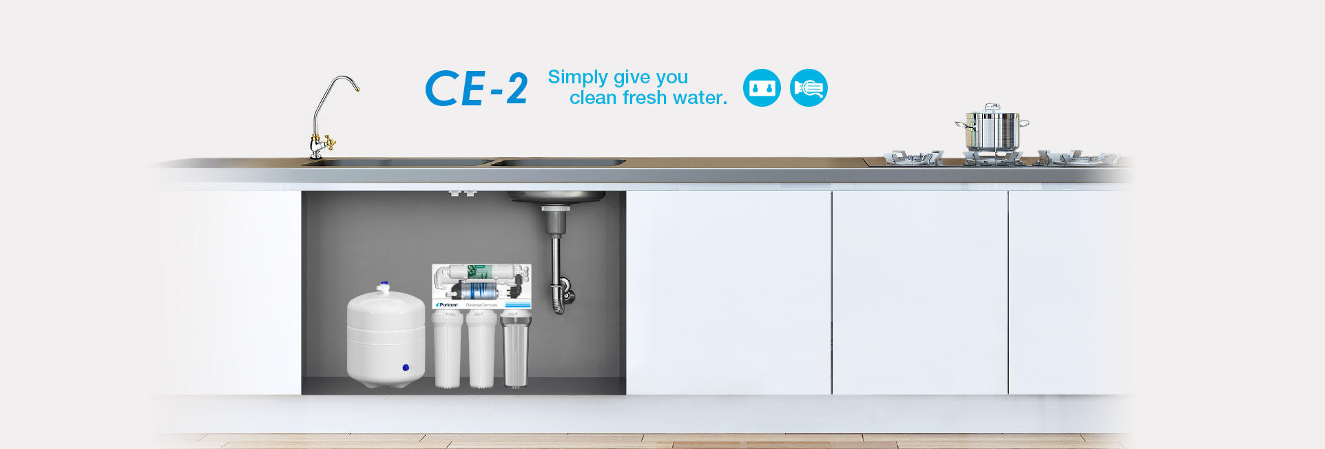 CE-2 Traditional Reverse Osmosis Drinking Water System  - Puricom