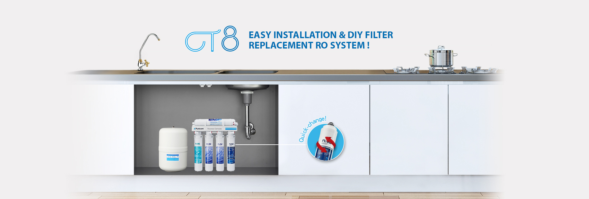 CT8-R3 Traditional RO Filtration System - Puricom