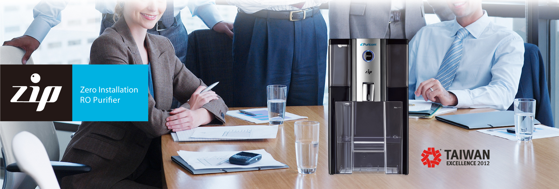 Puricom ZIP-Black Countertop Water Filter Dispenser